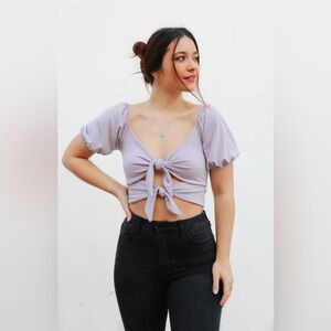 Take A Chance Lavender Tie Top